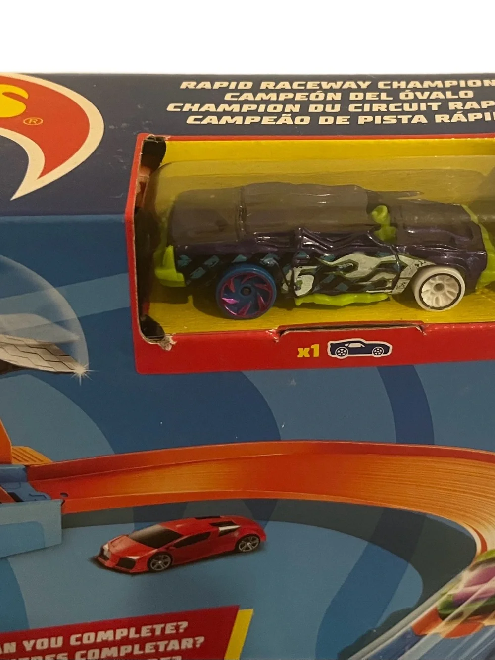 Hot Wheels Toy Car Track Set, Rapid Raceway Champion One Hot Wheel Car Included
